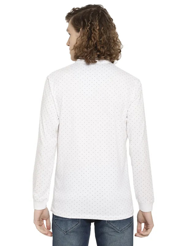 Mettle Men White Mandarin Collar T-Shirt