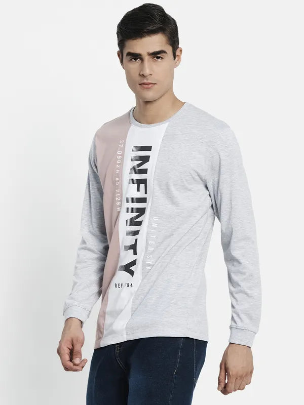 Men Pink Typography Colourblocked Cotton T-Shirt