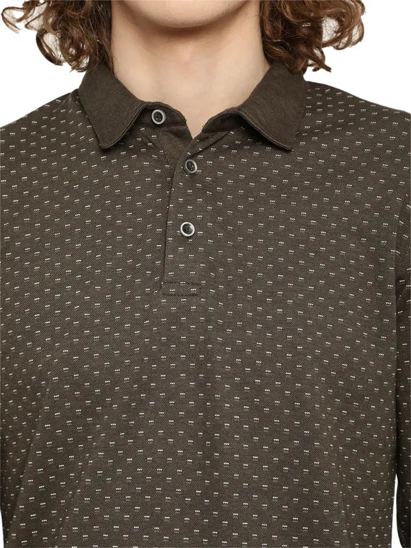 Mettle Printed Polo Collar Cotton T-Shirt