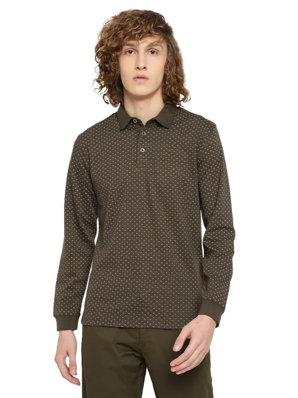 Mettle Printed Polo Collar Cotton T-Shirt