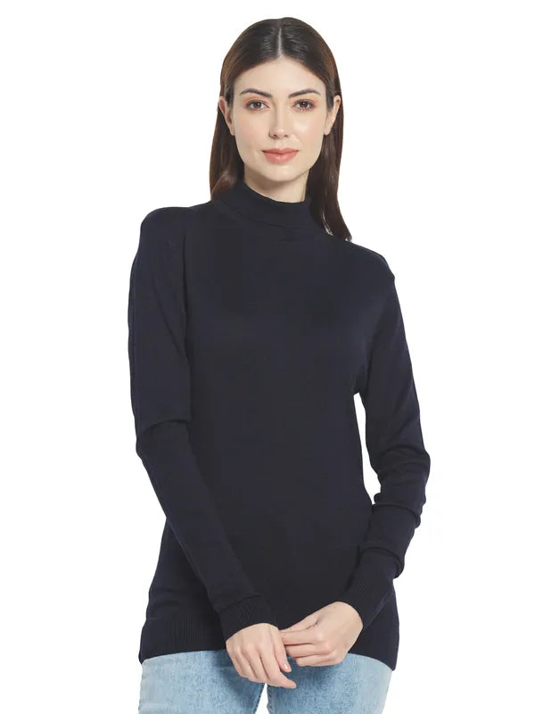 Mettle Women Navy Blue Pullover