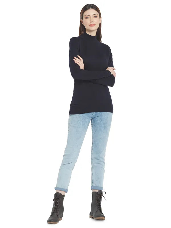 Mettle Women Navy Blue Pullover