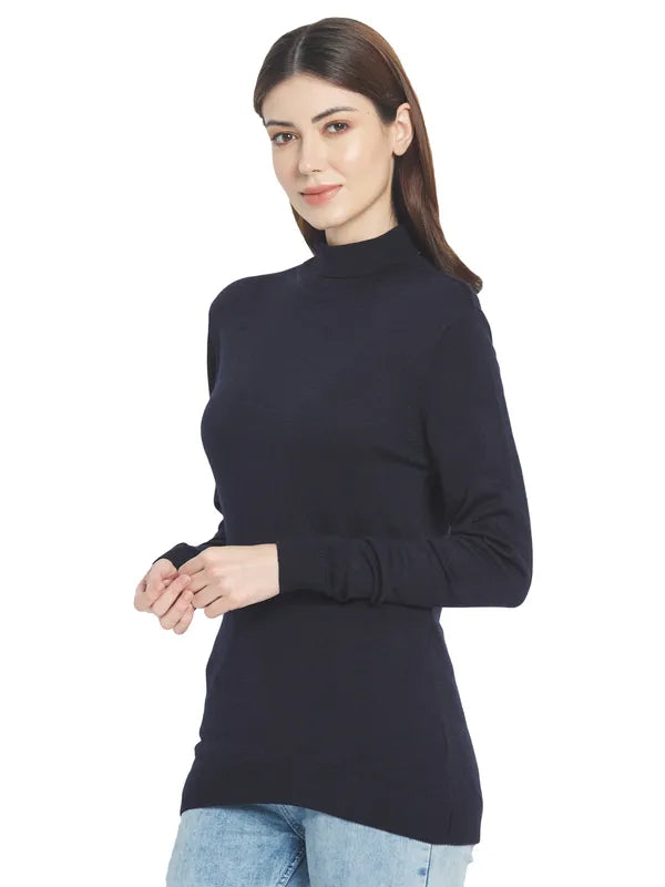 Mettle Women Navy Blue Pullover