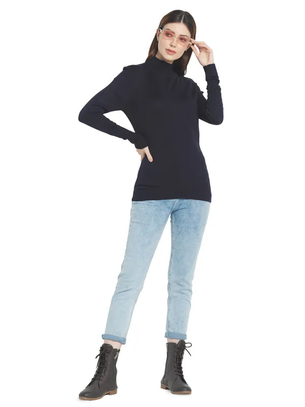 Mettle Women Navy Blue Pullover