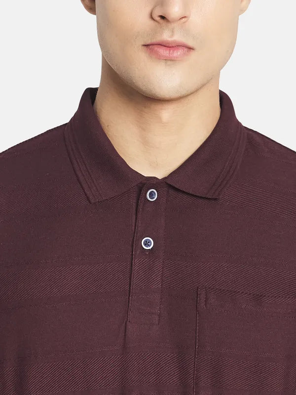 Mettle Men Maroon Polo Collar T-Shirt