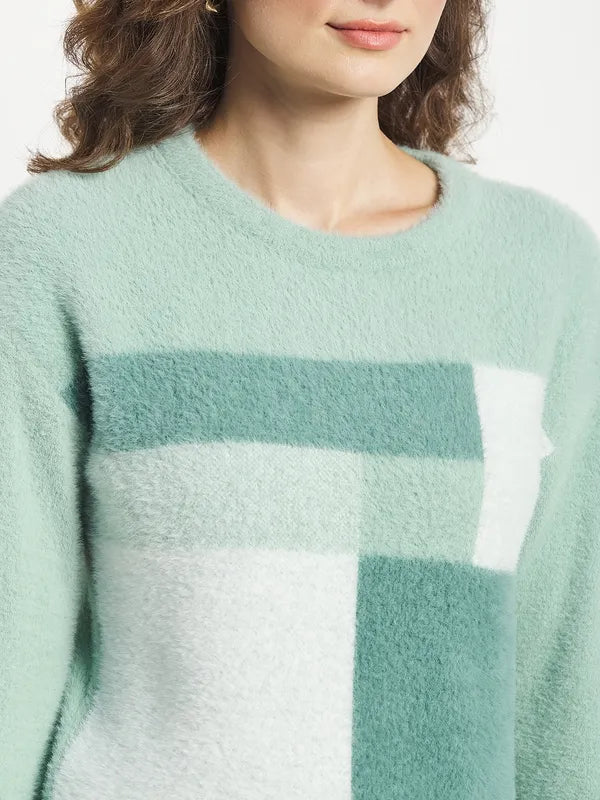 Women Checked Pullover