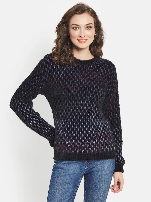 Women Printed Round Neck Pullover