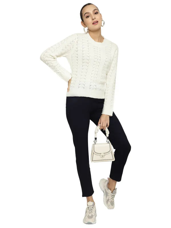 Mettle Women Off White Pullover