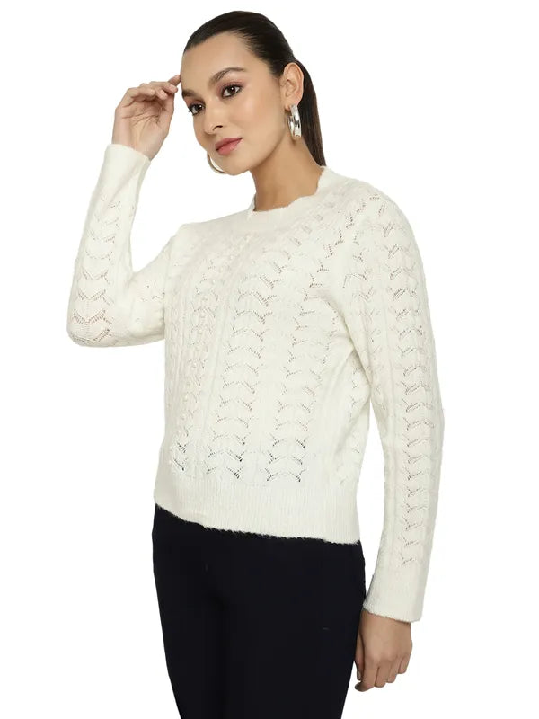 Mettle Women Off White Pullover