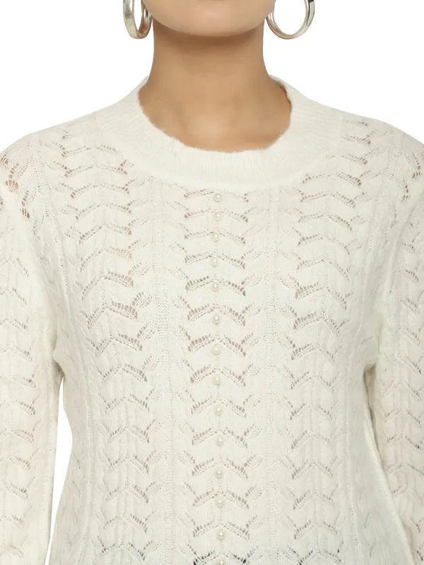 Mettle Women Off White Pullover