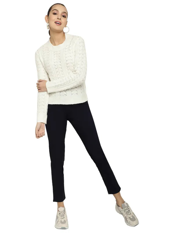 Mettle Women Off White Pullover