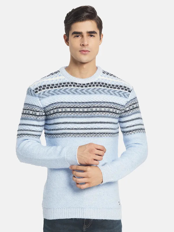 Mettle Men Blue Black Geometric Pullover