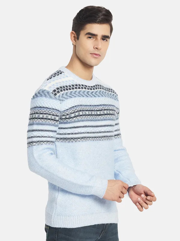 Mettle Men Blue Black Geometric Pullover