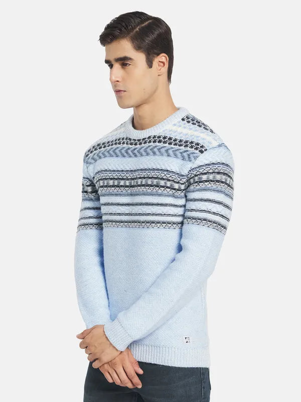 Mettle Men Blue Black Geometric Pullover