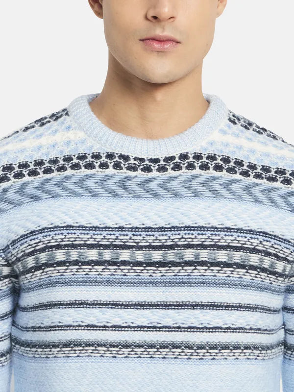 Mettle Men Blue Black Geometric Pullover