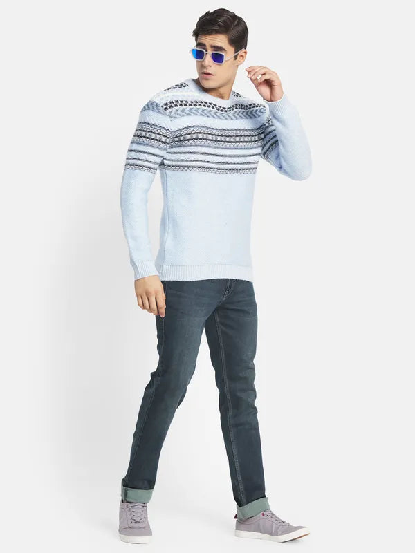 Mettle Men Blue Black Geometric Pullover