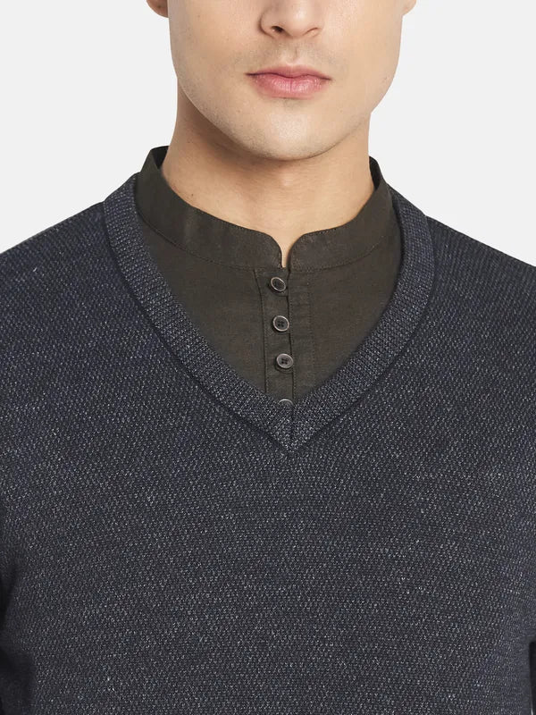 Mettle Men Grey V Neck Pullover