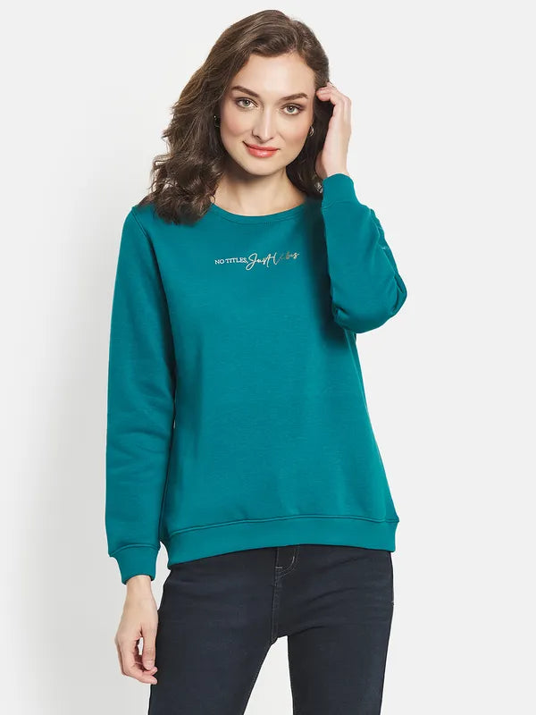 Women Solid Full Sleeve Sweatshirt