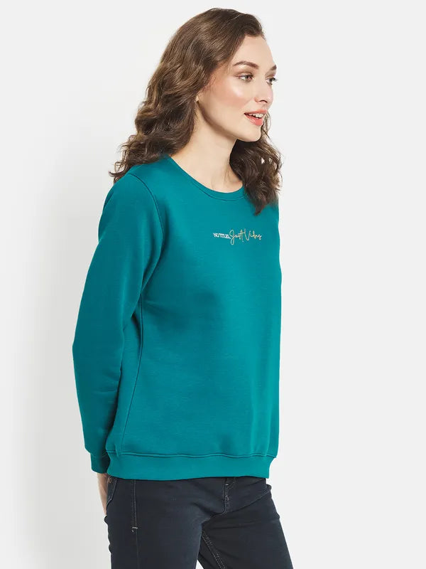 Women Solid Full Sleeve Sweatshirt