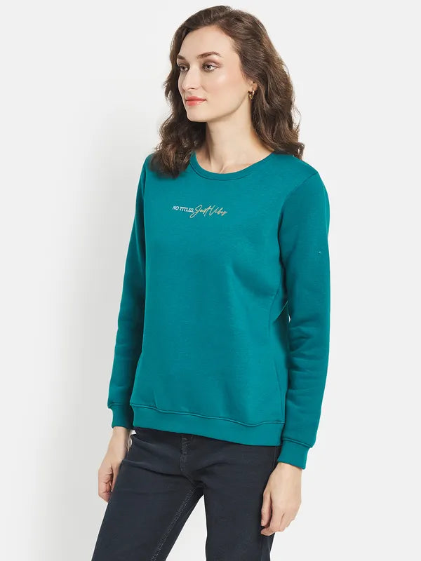 Women Solid Full Sleeve Sweatshirt