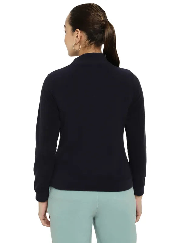 Mettle Women Navy Blue Sweatshirt