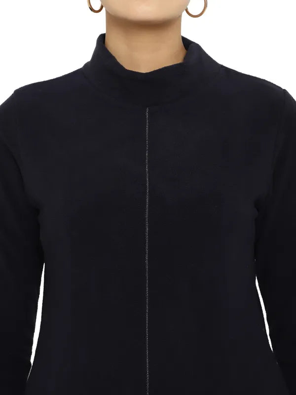 Mettle Women Navy Blue Sweatshirt