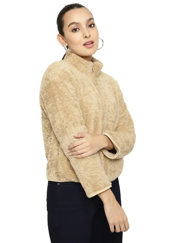 Mettle Women Beige Sweatshirt