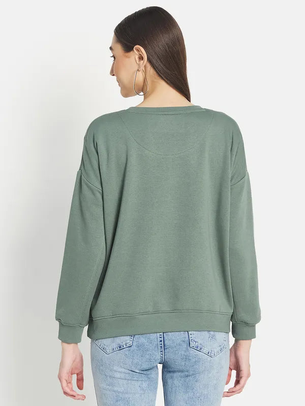 Mettle Women Olive Green Sweatshirt