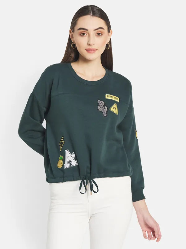 Mettle Women Green Sweatshirt