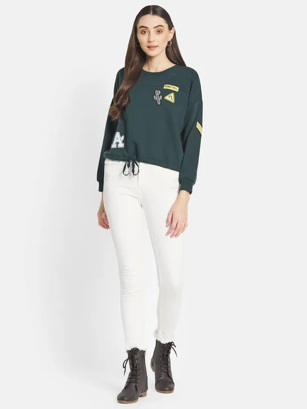 Mettle Women Green Sweatshirt