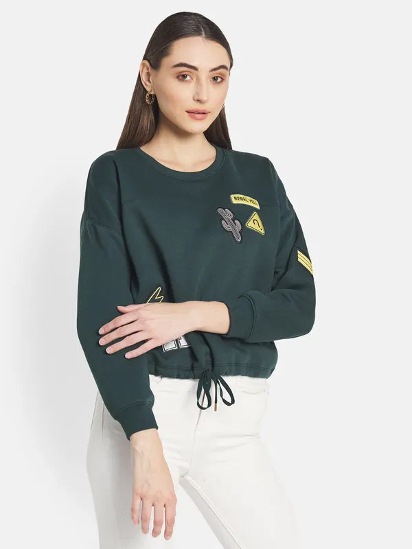 Mettle Women Green Sweatshirt