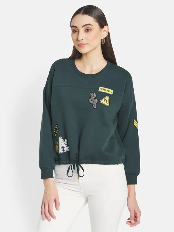 Mettle Women Green Sweatshirt