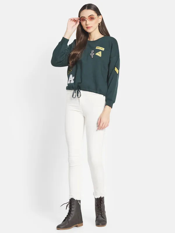 Mettle Women Green Sweatshirt