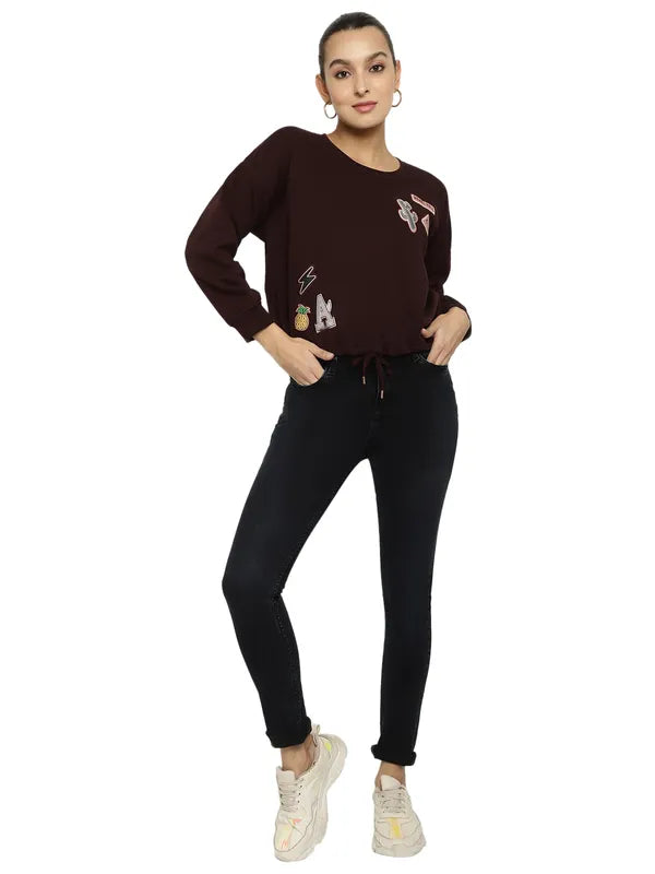 Mettle Women Maroon Sweatshirt