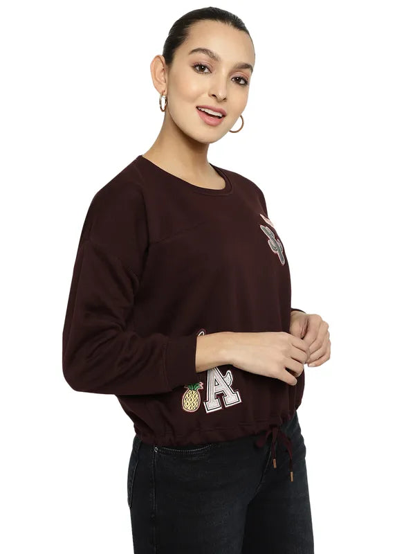 Mettle Women Maroon Sweatshirt