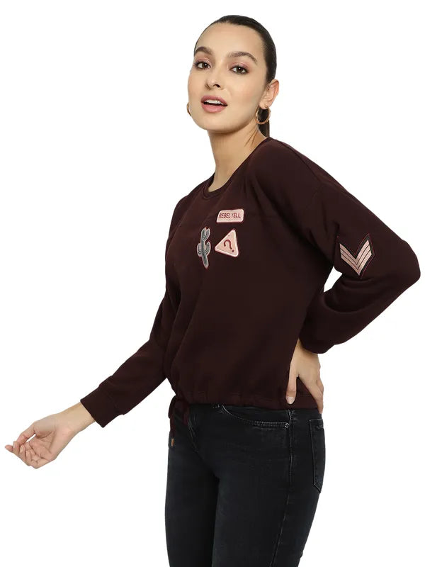 Mettle Women Maroon Sweatshirt