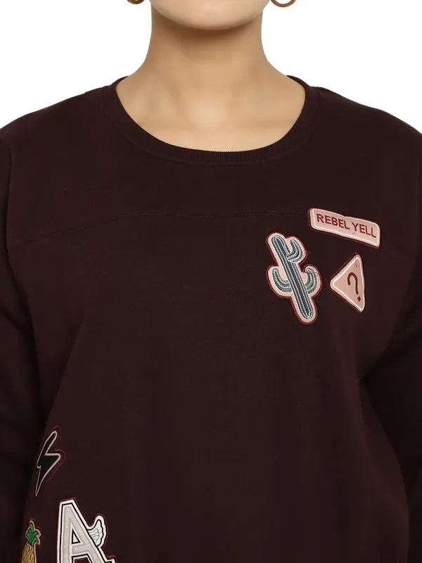 Mettle Women Maroon Sweatshirt