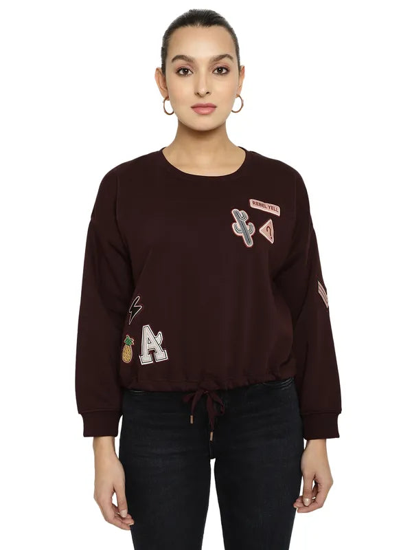 Mettle Women Maroon Sweatshirt