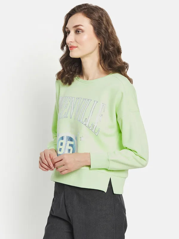 Women Printed Round Neck Sweatshirt