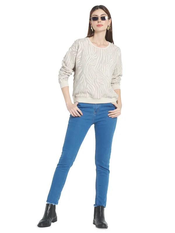 Mettle Women Cream-Coloured Sweatshirt