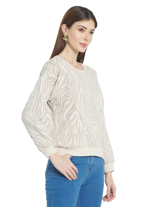 Mettle Women Cream-Coloured Sweatshirt