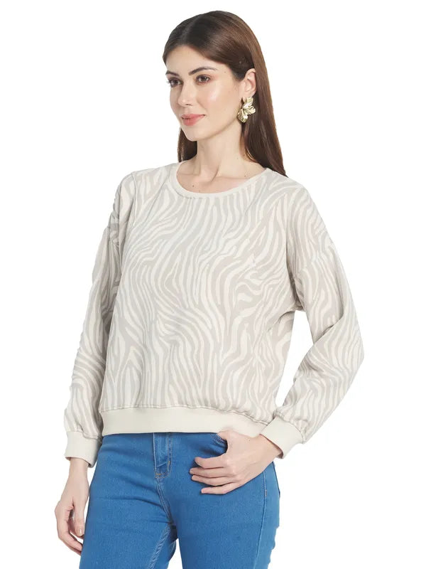 Mettle Women Cream-Coloured Sweatshirt