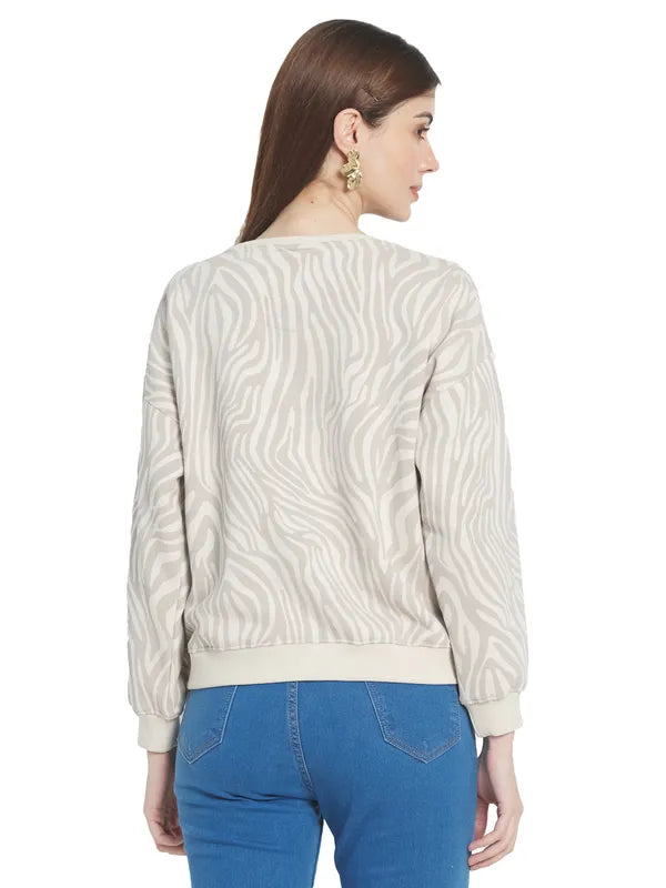 Mettle Women Cream-Coloured Sweatshirt