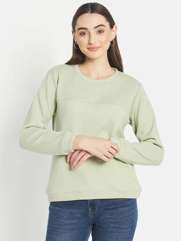 Mettle Women Olive Green Sweatshirt