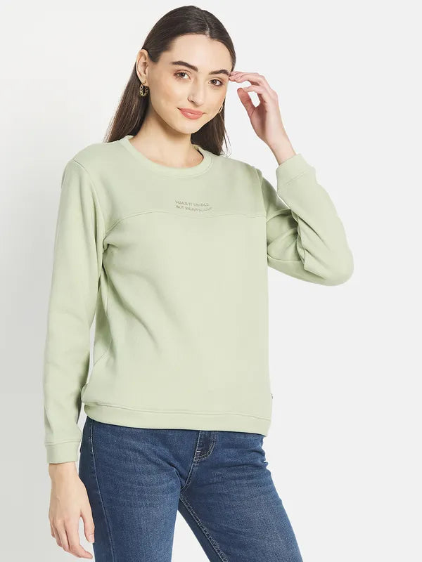 Mettle Women Olive Green Sweatshirt