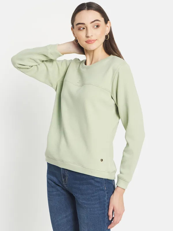 Mettle Women Olive Green Sweatshirt