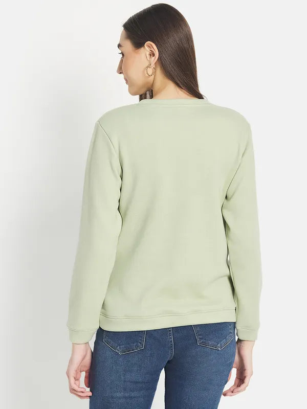 Mettle Women Olive Green Sweatshirt