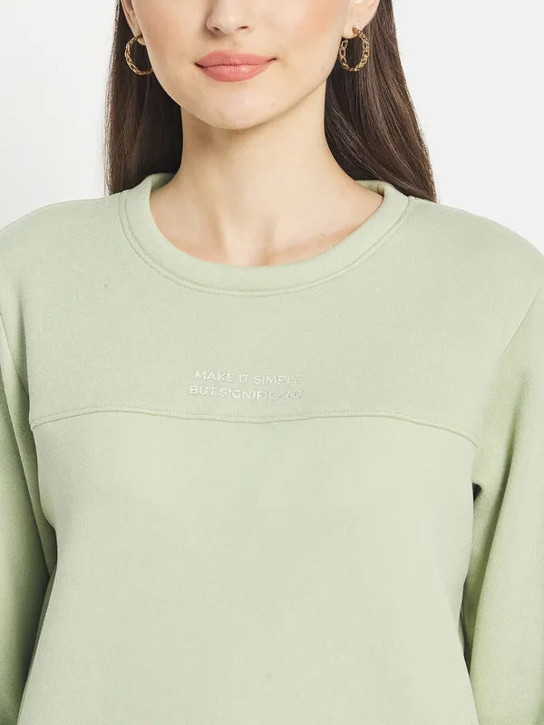 Mettle Women Olive Green Sweatshirt