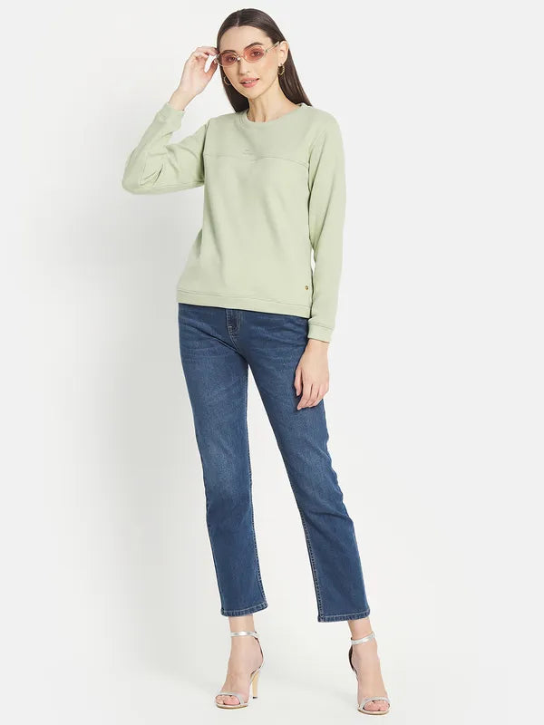 Mettle Women Olive Green Sweatshirt