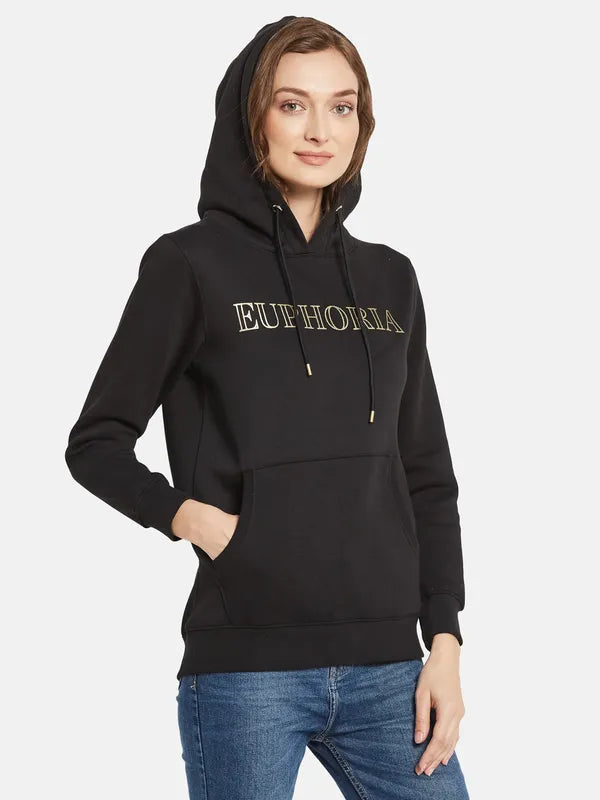 Women Printed Hooded Sweatshirt